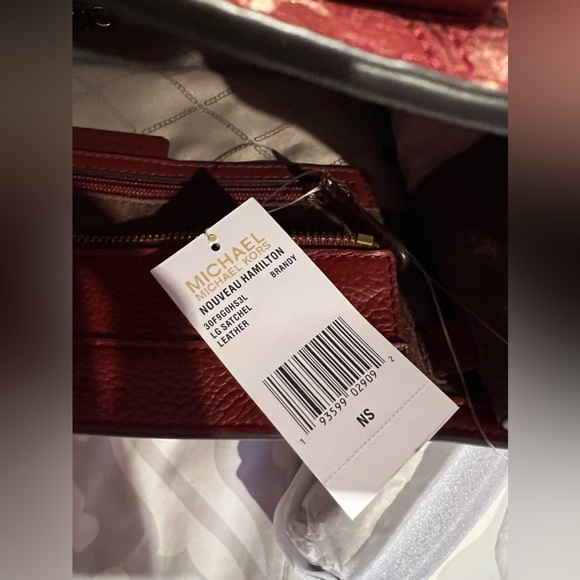 NEW MICHAEL KORS NOVEAU HAMILTON SATCHEL LEATHER BRANDY WINE LIMITED EDITION - Picture 5 of 8